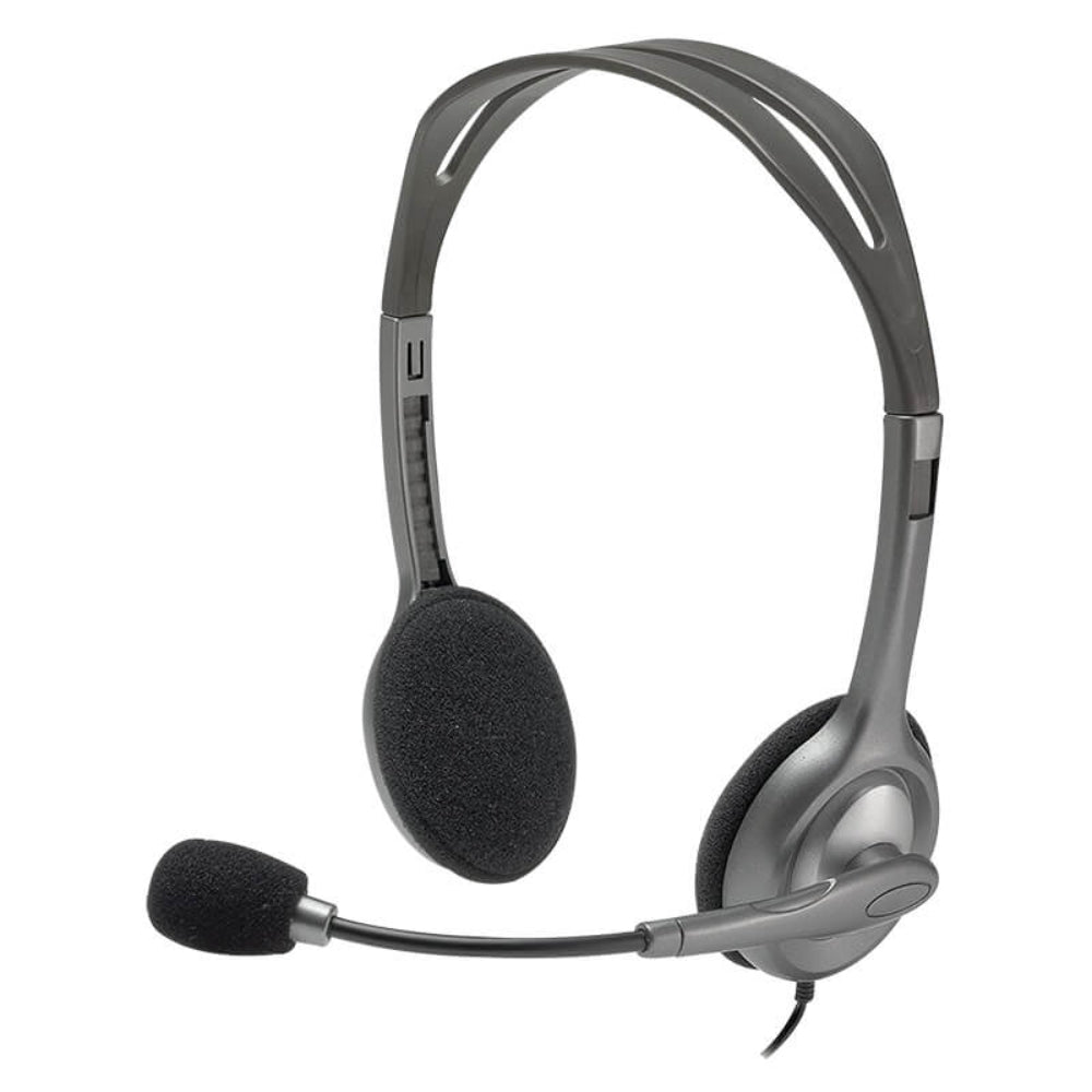 Logitech H110 | Stereo Headset | 3.5mm Dual Plug Computer Headset | Noise-Cancelling Mic | Lightweight Design | Adjustable Fit