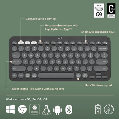 Logitech K380s Pebble Keys 2 | Bluetooth Wireless Keyboard