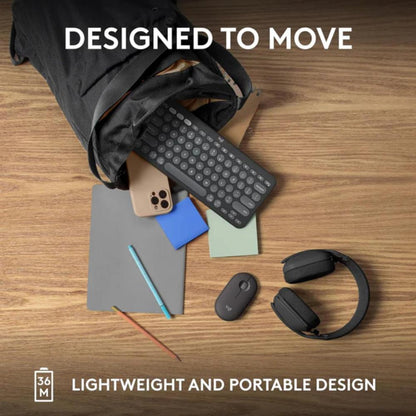 Logitech K380s Pebble Keys 2 Bluetooth Wireless Keyboard | Multi-Device Bluetooth | Easy-Switch | Quiet Typing | Up to 36-Month Battery Life