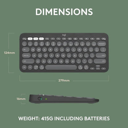 Logitech K380s Pebble Keys 2 Bluetooth Wireless Keyboard | Multi-Device Bluetooth | Easy-Switch | Quiet Typing | Up to 36-Month Battery Life
