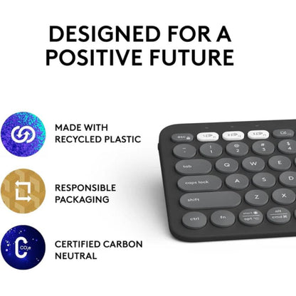 Logitech K380s Pebble Keys 2 Bluetooth Wireless Keyboard | Multi-Device Bluetooth | Easy-Switch | Quiet Typing | Up to 36-Month Battery Life