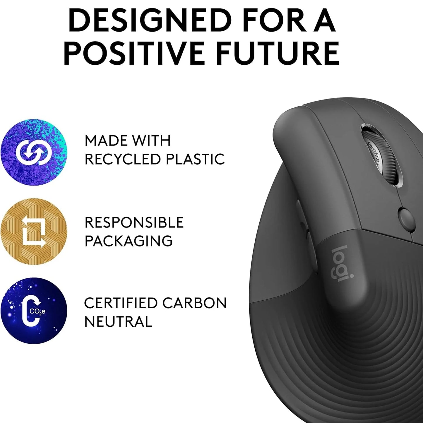 Logitech LIFT | Vertical Ergonomic Wireless Mouse