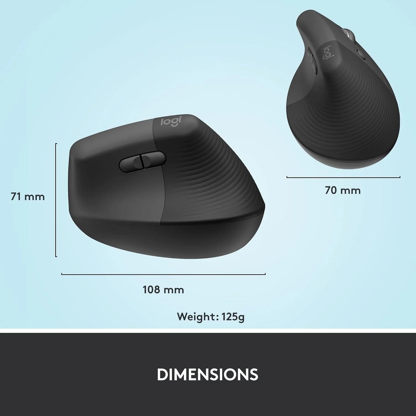 Logitech LIFT | Vertical Ergonomic Wireless Mouse