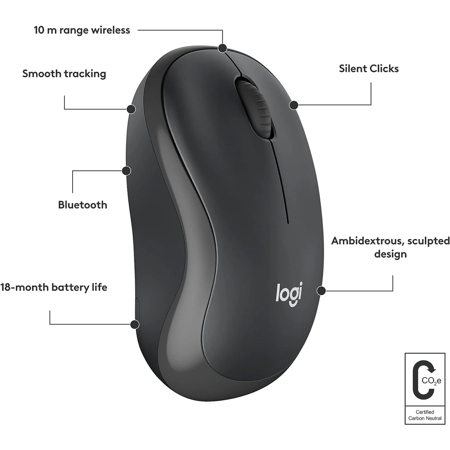 Logitech M240 | Silent Bluetooth Wireless Mouse with Comfortable Shape