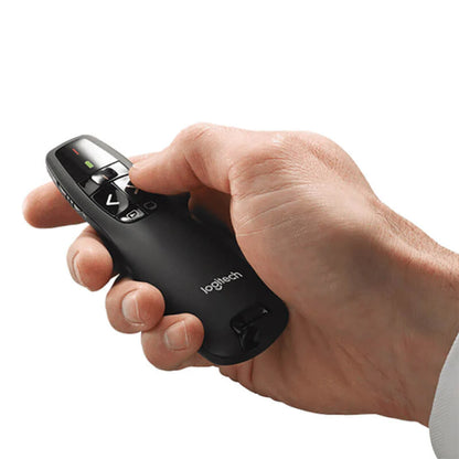 Logitech R400 Wireless Laser Presentation Remote | 2.4GHz Wireless | Red Laser Pointer | Plug-and-Play USB Receiver | Ergonomic Design