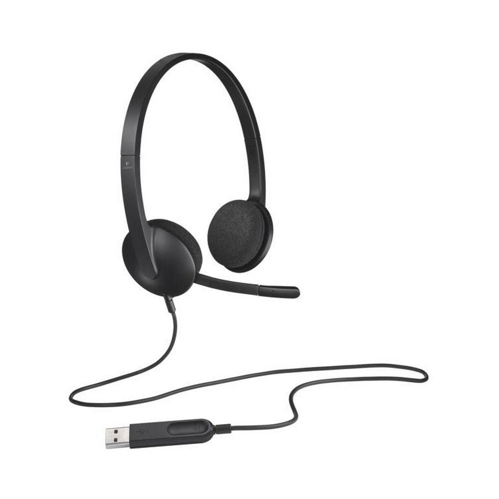Logitech H340 USB Computer Headset | Clear Digital Audio | Noise-Cancelling Mic | Lightweight Design | Plug-and-Play USB | Comfortable Fit