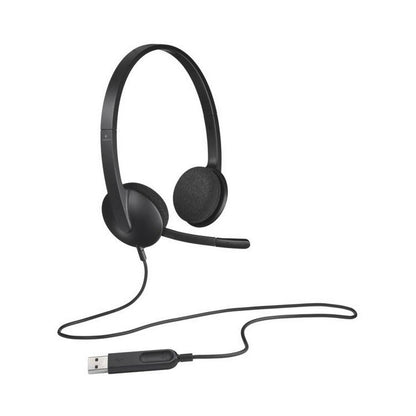 Logitech H340 USB Computer Headset | Clear Digital Audio | Noise-Cancelling Mic | Lightweight Design | Plug-and-Play USB | Comfortable Fit