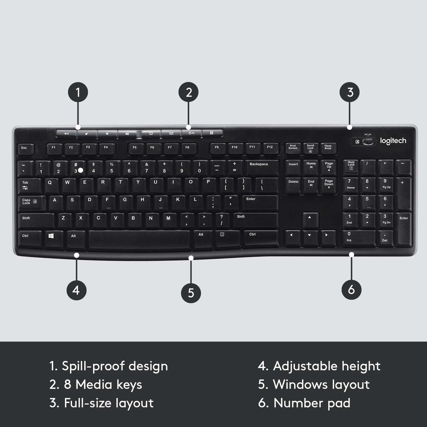 Logitech K270 | Wireless Keyboard with Unifying Receiver