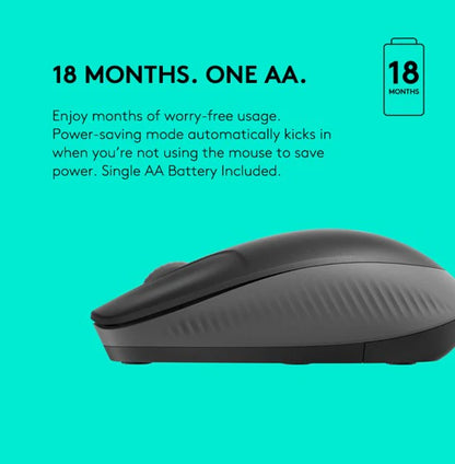 Logitech M190 | Wireless Mouse - Full Size Curve Design