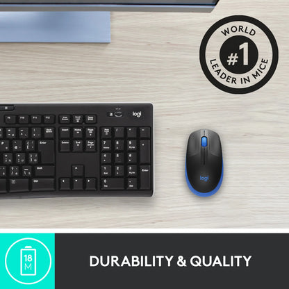 Logitech M190 | Wireless Mouse - Full Size Curve Design