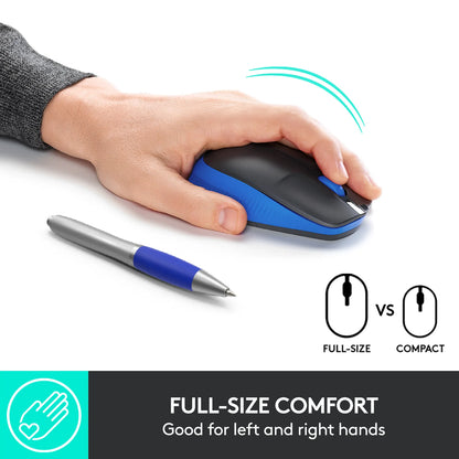 Logitech M190 | Wireless Mouse - Full Size Curve Design