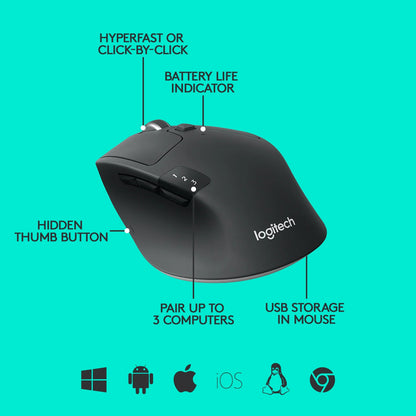 Logitech M720 Triathlon | Multi-Computer Wireless Mouse