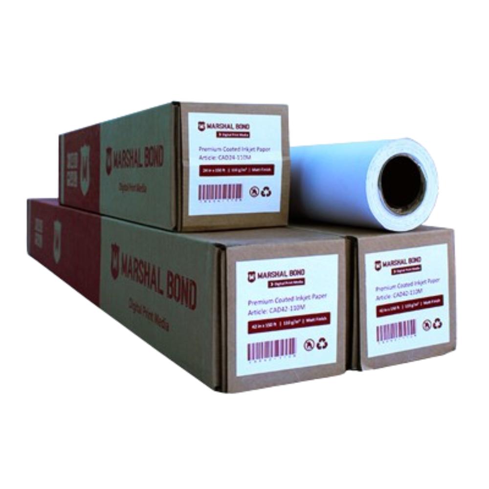 Marshal Bond CAD24-110M | Inkjet Coated Paper Roll | 24 Inch | 110 GSM