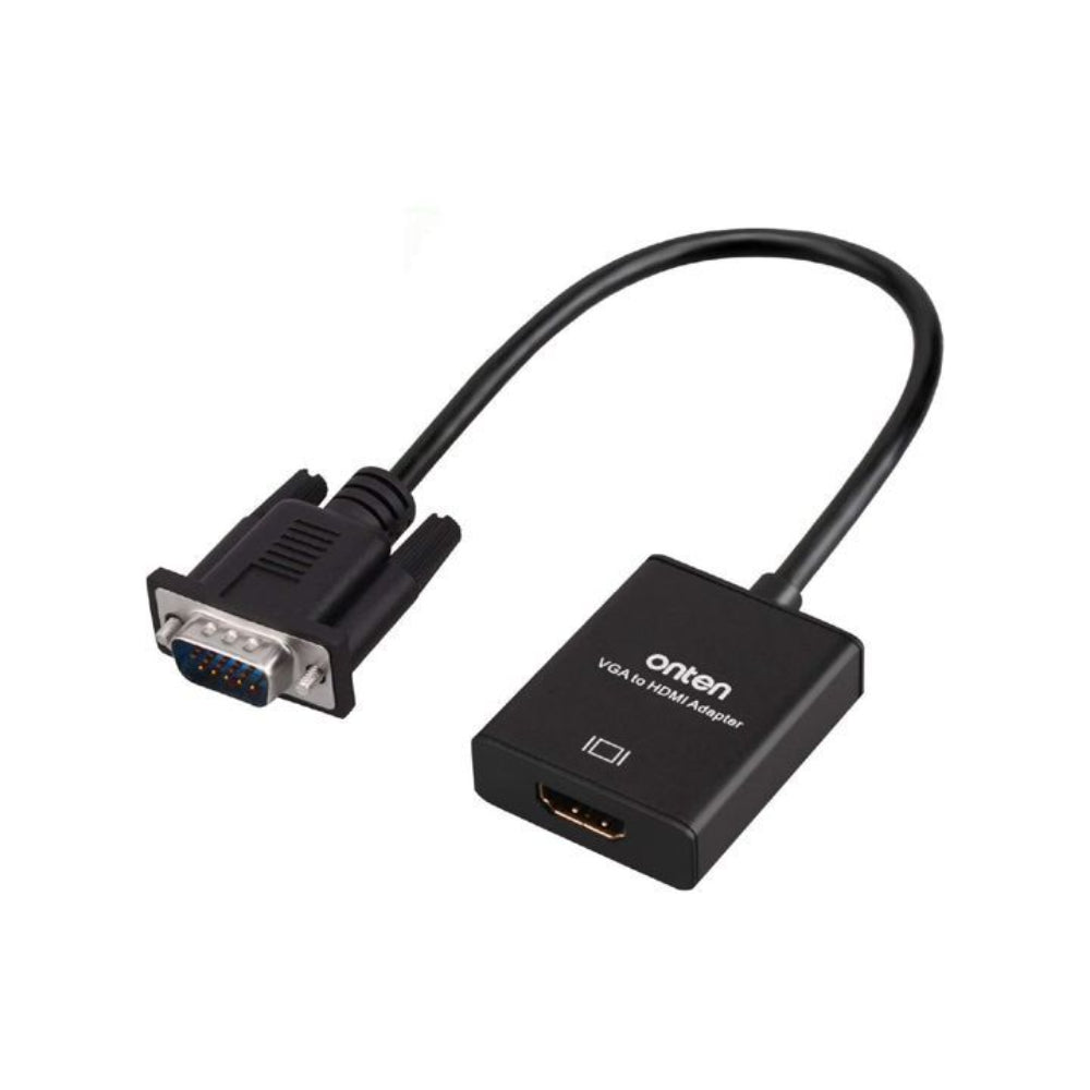Onten OTN-5138S | VGA Male to HDMI Female Adapter | 1080p@60Hz | Built-In Audio Support | USB-Powered | Plug & Play | For Legacy PCs to HDMI Displays