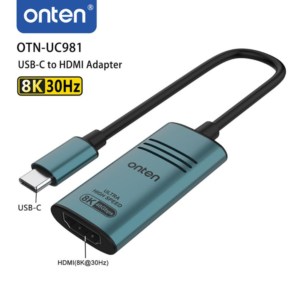 Onten UC981 | Thunderbolt 3 / USB-C to HDMI Adapter | 8K@30Hz | 4K@60Hz | Plug & Play | For MacBook Pro, Surface, Dell XPS, HP Spectre, USB-C Laptops/Tablets