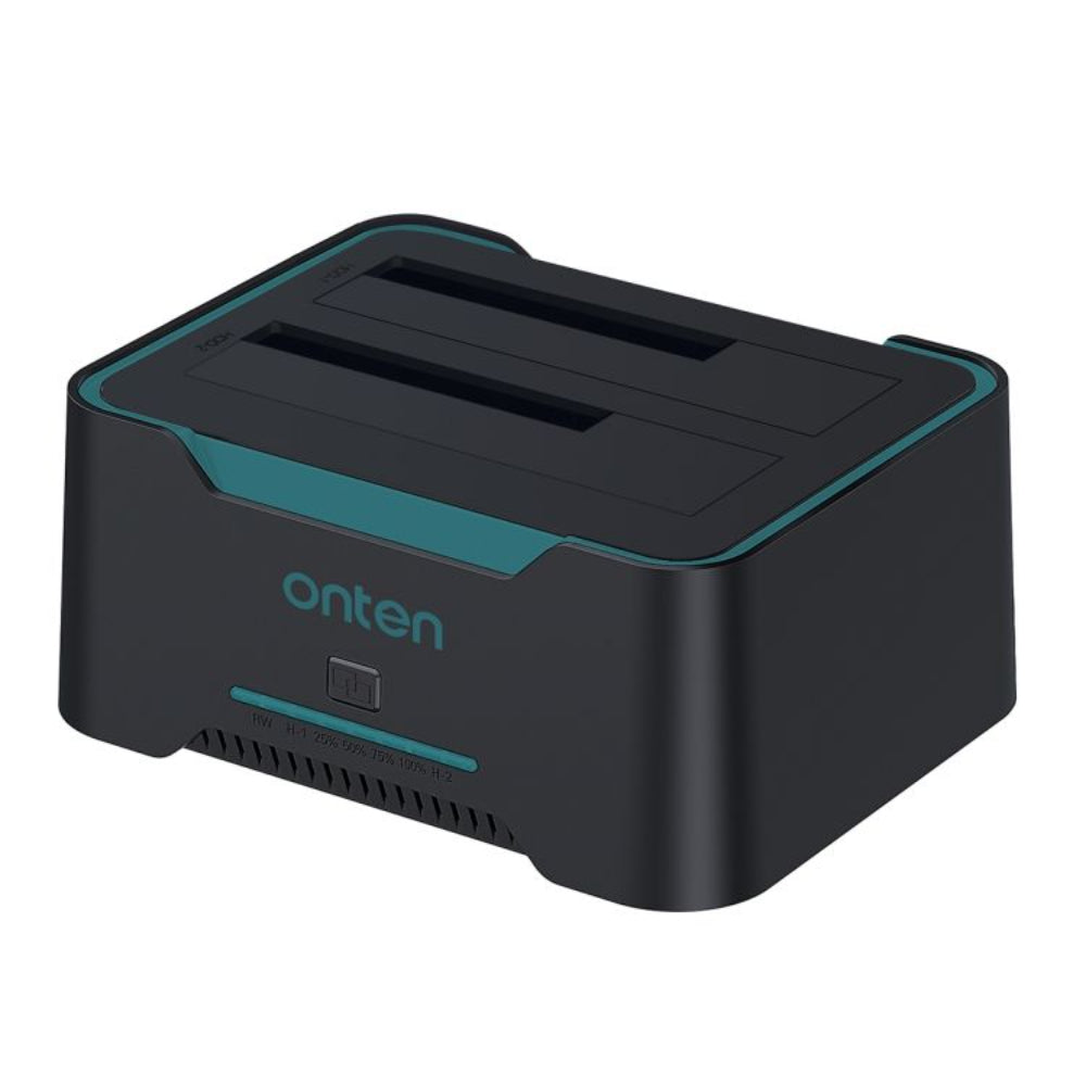 Onten UHD6 | Dual Bay External Hard Drive Docking Station | USB 3.0 Interface | Supports 2 × 2.5"/3.5" SATA HDD/SSD | Offline Clone Function | LED Indicators | For Windows, macOS, Linux