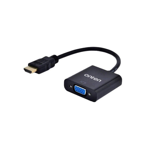 Onten 5169 | HDMI to VGA Adapter with 3.5mm Audio Jack | 1080p@60Hz | Gold-Plated Connectors | Plug & Play | For Laptops, Consoles, Projectors, Monitors