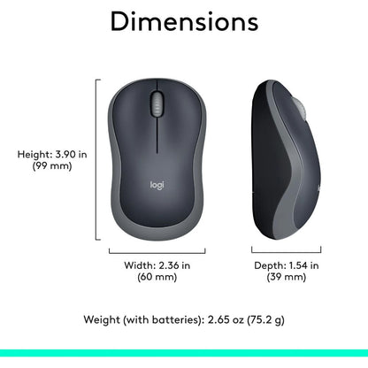 Logitech B175 Wireless Mouse | 2.4GHz Wireless | Optical Tracking | 3 Buttons | 10m Range | 12-Month Battery Life