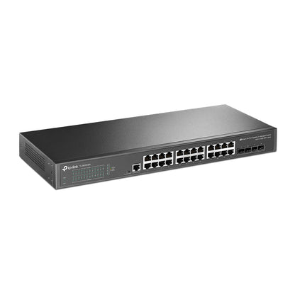 TP-Link TL-SG3428X JetStream 24-Port Gigabit L2+ Managed Switch with 4× 10GE SFP+ Slots | 10G Uplinks, Omada SDN Integration, and Enterprise-Grade Layer 2+ Control