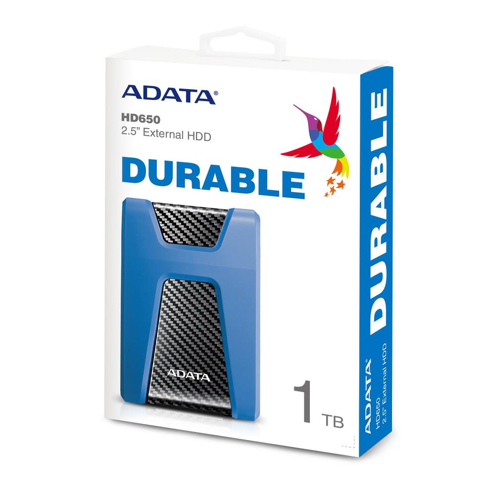 ADATA HD650 | External Hard Drive | USB 3.2 Gen 1 | Shock-Resistant | Portable Storage | 1TB - 4TB