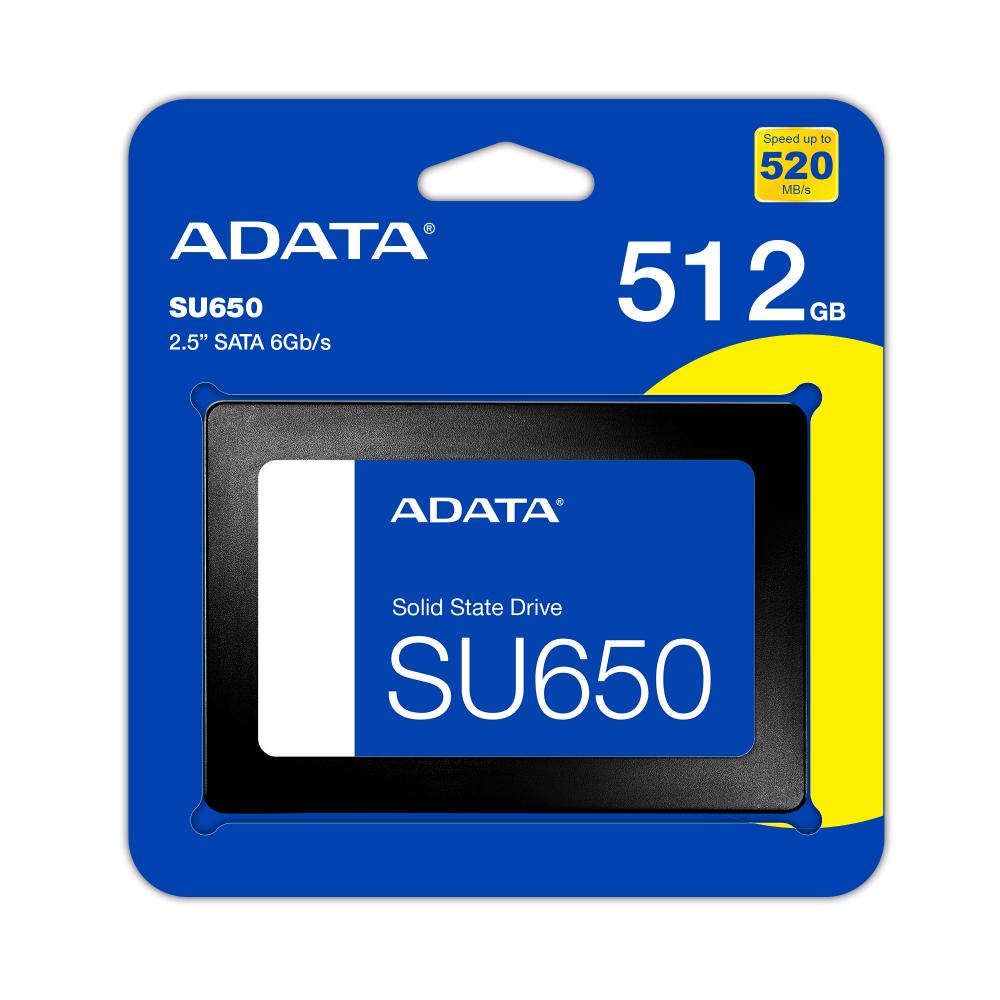 ADATA SU650 | 2.5" SATA SSD | 3D NAND Internal Solid State Drive | Up to 520MB/s | 256GB / 512GB / 1TB / 2TB