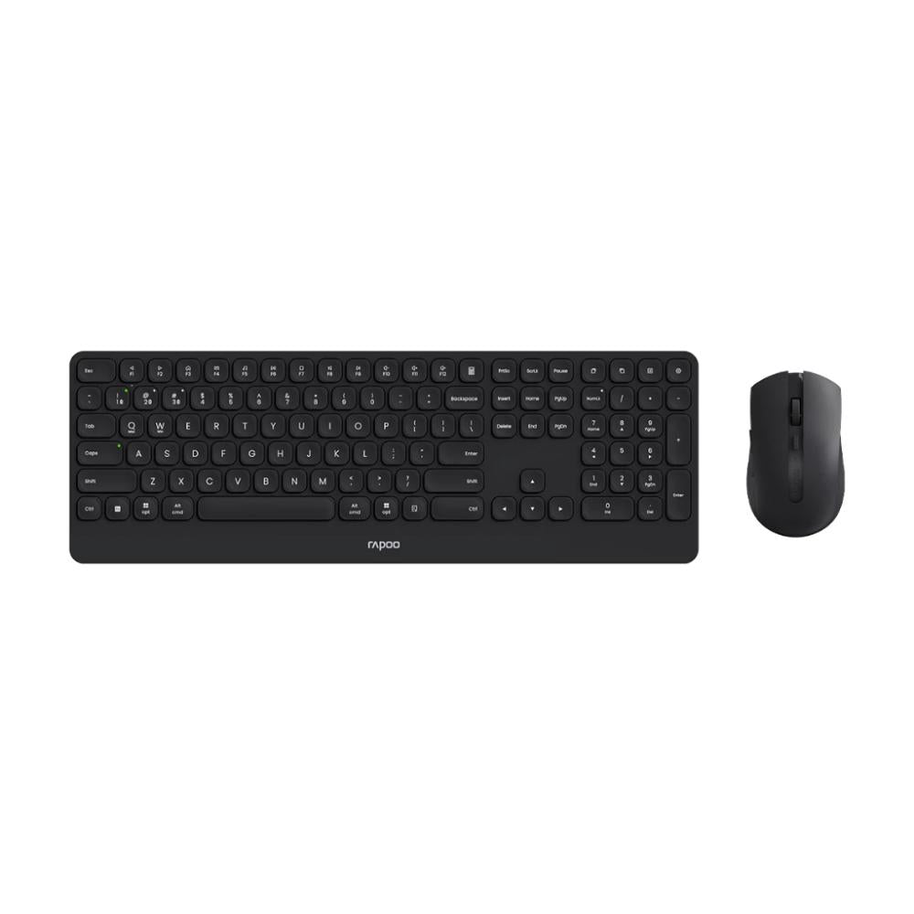 RAPOO 9510M Multi-Mode Wireless Keyboard & Mouse Combo | Bluetooth 4.0/5.0 + 2.4GHz | 2400 DPI | Slim Aluminum Design