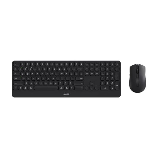 RAPOO 9510M Multi-Mode Wireless Keyboard & Mouse Combo | Bluetooth 4.0/5.0 + 2.4GHz | 2400 DPI | Slim Aluminum Design