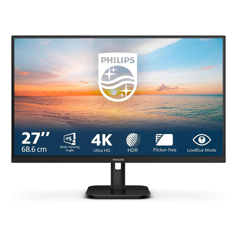 PHILIPS 27E1N1800A | 27" 4K UHD Ergo-Base IPS LED Monitor | Black