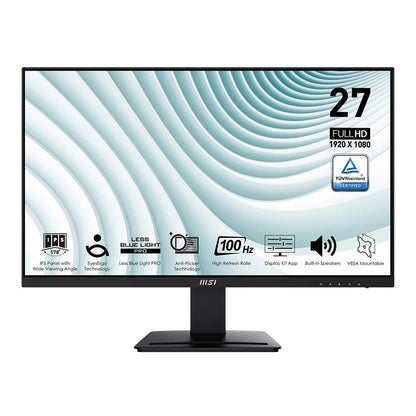 MSI PRO MP273A Business Monitor | 27" Full HD IPS Display | 100Hz | 1ms MPRT | Built-in Speakers | Eye Care Technology