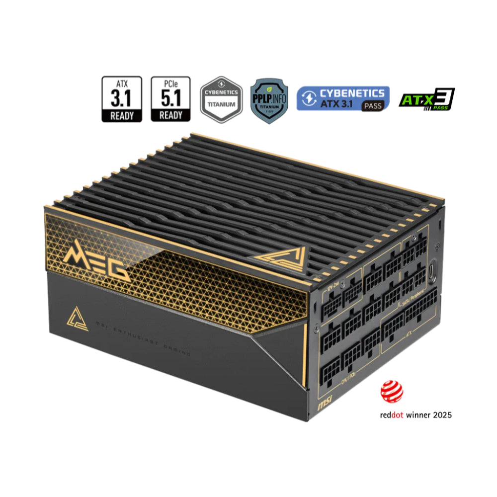 MSI MAG Ai1600T PCIe 5 | ATX 3.0 Power Supply (1600W, Fully Modular)