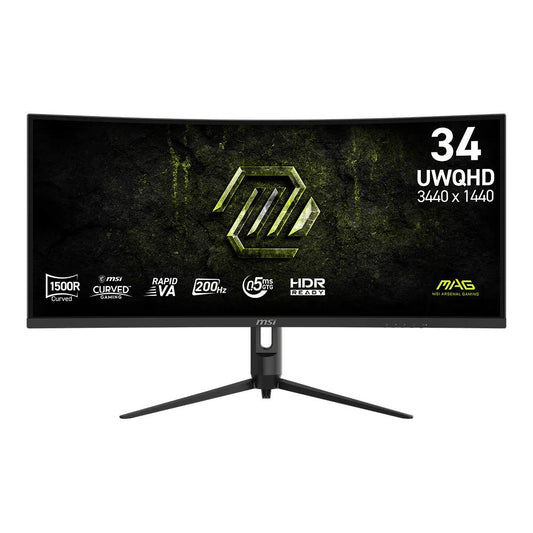 MSI MAG 342CQRF E20 | 34" Curved Gaming Monitor | UWQHD 3440×1440 | 200Hz | 0.5ms | 1500R | Rapid VA