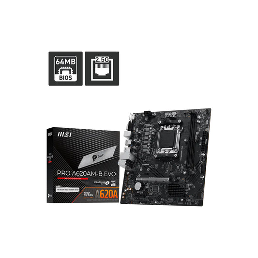 MSI PRO A620M‑B EVO | AMD A620 Chipset Motherboard (DDR5, Micro‑ATX)