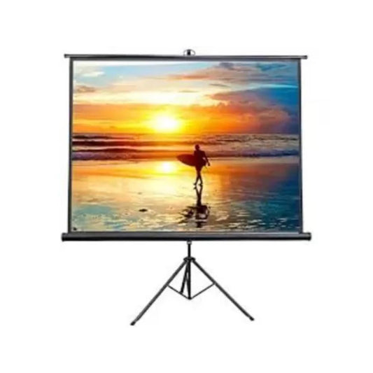 Speed-X 72-Inch Projector Screen | 6x6 Feet Tripod Stand | 1:1 MW Format | Portable Matte White Screen