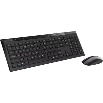 Rapoo 8210M Multi-Mode Wireless Combo | Keyboard & Mouse, Bluetooth + 2.4GHz, Multi-Device, Spill-Resistant, 1600 DPI