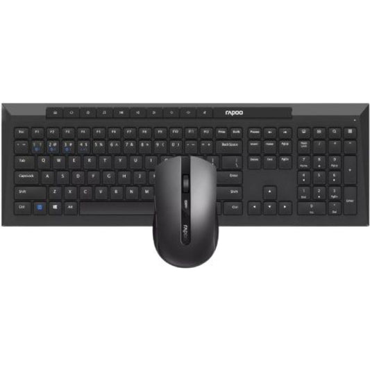 Rapoo 8210M Multi-Mode Wireless Combo | Keyboard & Mouse, Bluetooth + 2.4GHz, Multi-Device, Spill-Resistant, 1600 DPI