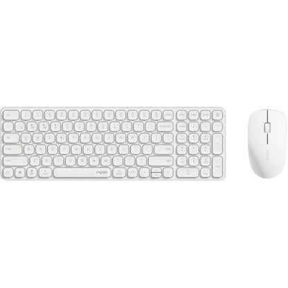 Rapoo 9320M Multi-Mode Wireless Combo | Ultra-Slim Keyboard & Mouse, Bluetooth + 2.4GHz, Multi-Device, 1600 DPI