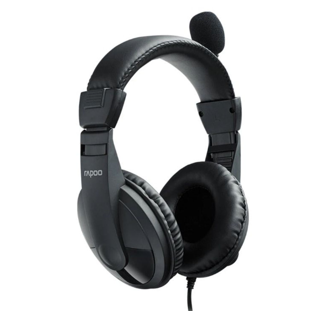 Rapoo H150S Wired Stereo USB Headset | 40mm Drivers, Noise-Reducing Mic, Lightweight, Plug & Play