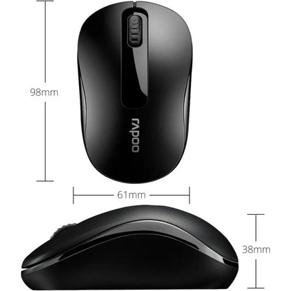 Rapoo M10 Plus Wireless Optical Mouse, Black and White