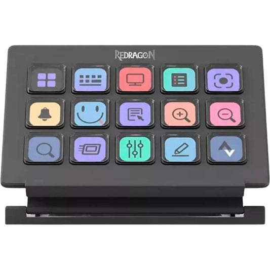 Redragon SS-550 Streamcraft Stream Controller | 15 Customizable LCD Keys | 6 Profiles | USB Connection | Windows & macOS