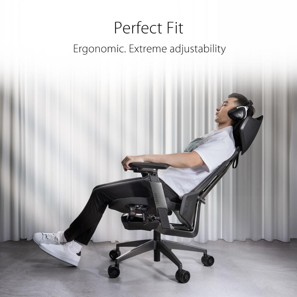 ASUS ROG Destrier Ergo Gaming Chair | Ergonomic Mesh | 3D 360° Armrests | Acoustic Panel | Mobile Gaming Mode | 150kg Capacity