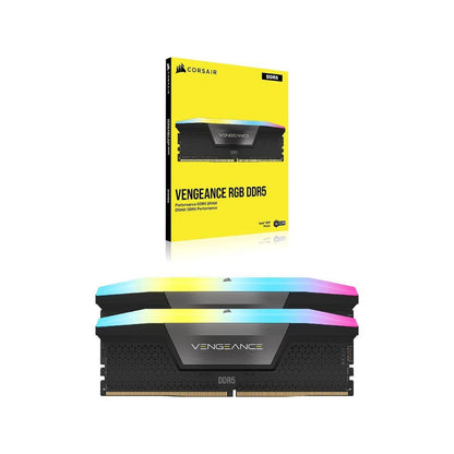 CORSAIR Vengeance RGB DDR5 RAM 32GB (2x16GB) | 6000MHz | CL38 | AMD EXPO & Intel XMP 3.0 | Grey/Black (CMH32GX5M1E6000Z38)