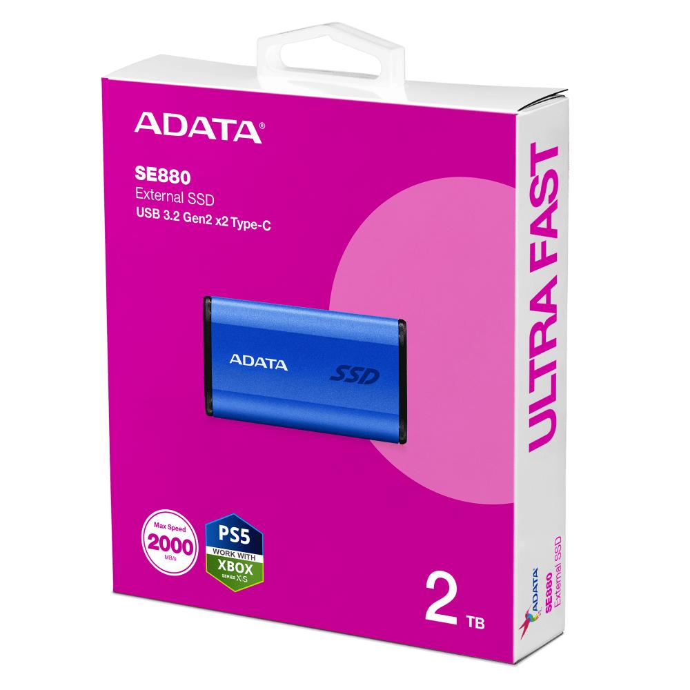 ADATA SE880 | External SSD | USB 3.2 Gen2x2 Type-C | Up to 2000MB/s | Ultra-Compact Portable Storage | 500GB / 1TB / 2TB / 4TB