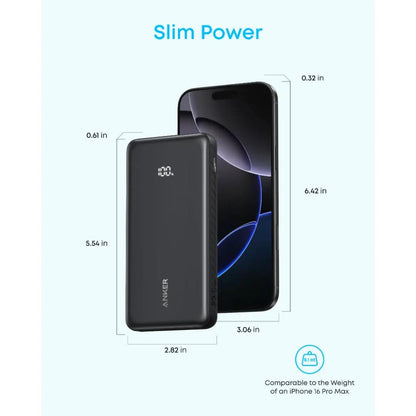 Anker Zolo Power Bank A110DP11 | 10000mAh 22.5W Fast Charging Power Bank with Built-In USB-C Cable