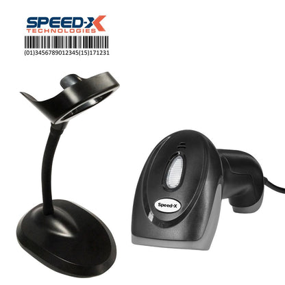 Speed-X 8400 | 1D Laser Handheld Barcode Scanner | USB Plug-and-Play | High-Speed 100 Scans/sec | Lightweight & Durable Design