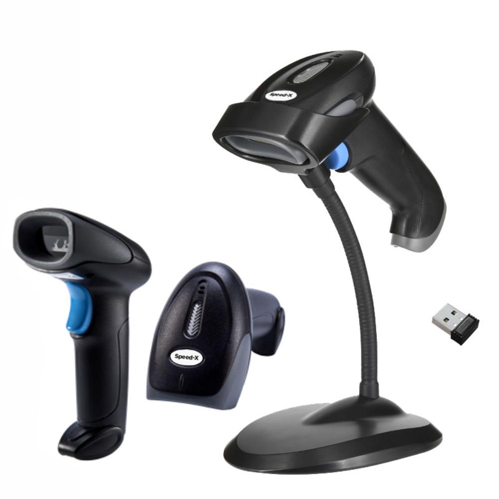 Speed-X 8700 2D Wireless Barcode Scanner | High-Speed 2D/QR Code Scanning | 2.4GHz Wireless | Stand Included | Long Battery Life