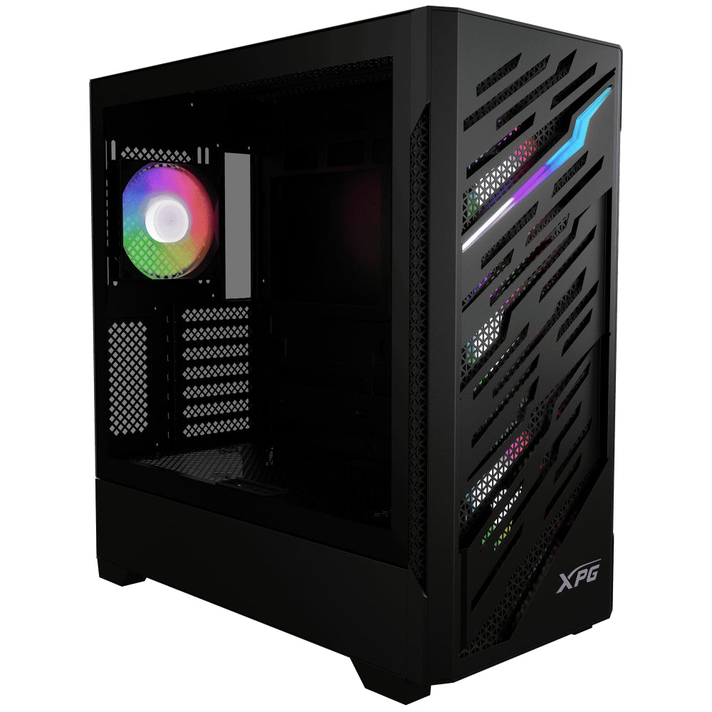 XPG STARKER AIR BTF Mid-Tower Chassis | E-ATX | Supports Reverse-Connector Motherboards | Up to 12 Fans | 360mm Radiator Support | Tempered Glass | Black & White