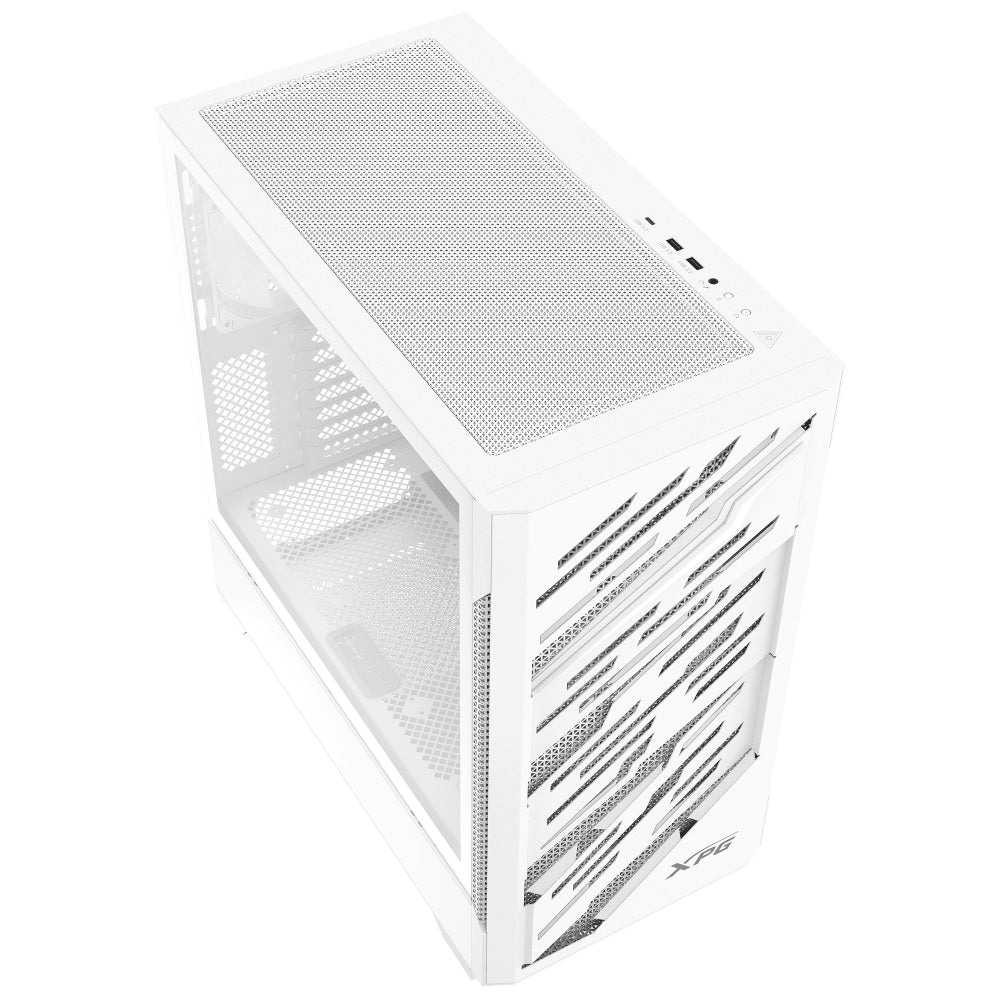 XPG STARKER AIR BTF Mid-Tower Chassis | E-ATX | Supports Reverse-Connector Motherboards | Up to 12 Fans | 360mm Radiator Support | Tempered Glass | Black & White
