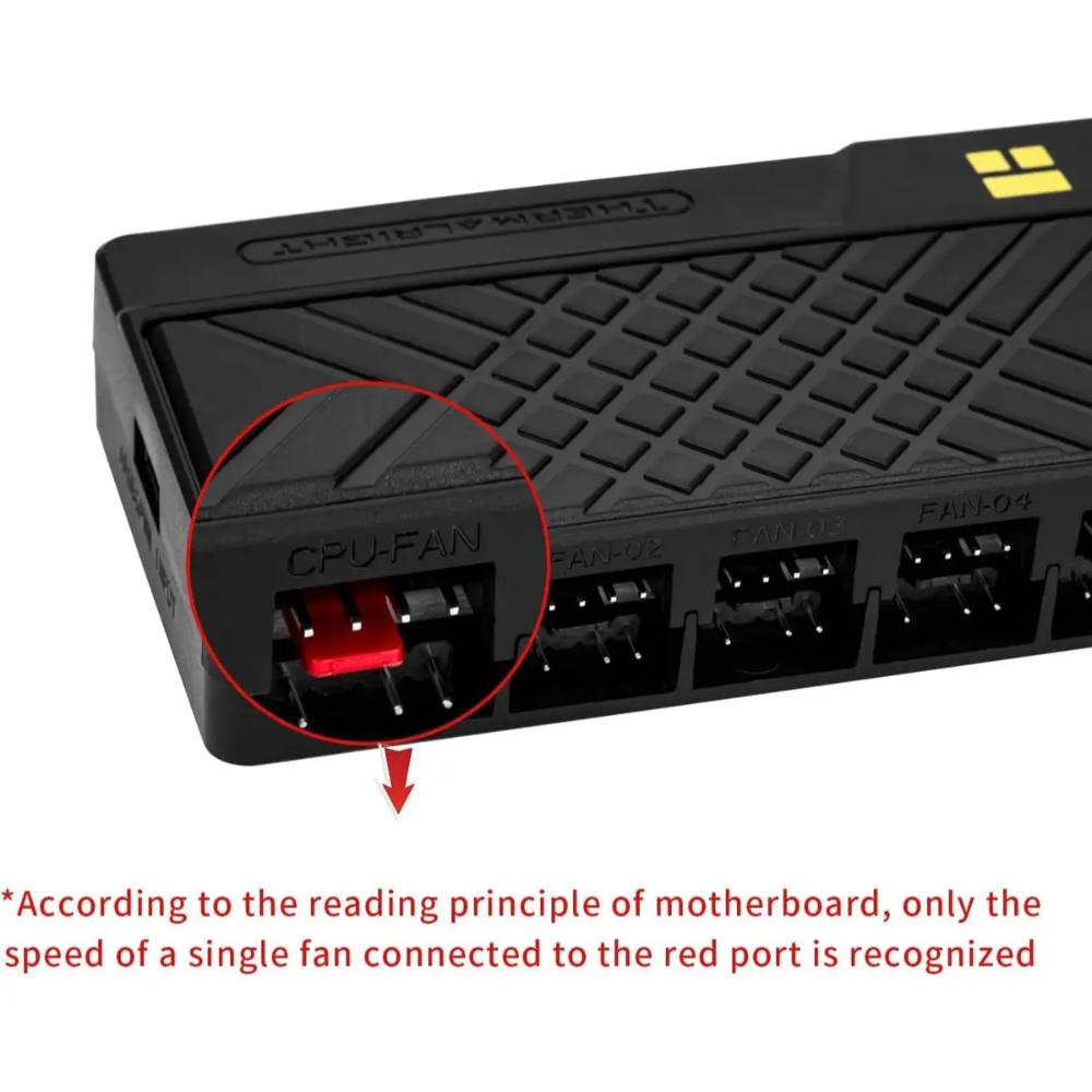 Thermalright ARGB and Fan Hub X10 Black | 10-Port PWM Fan & ARGB Controller | 10× PWM + 10× ARGB Headers | SATA Powered | 500mm Cable