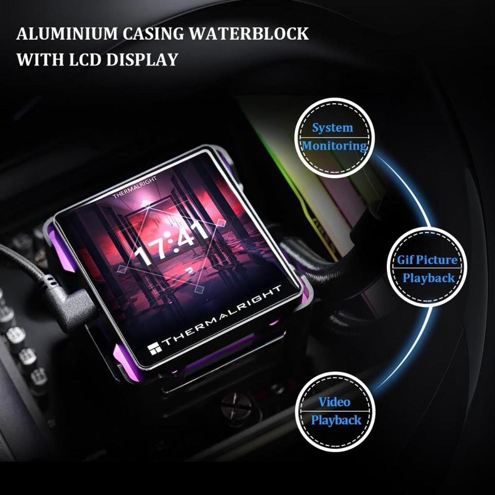 Thermalright Elite Vision 360 Black & White ARGB LCD 360mm AIO Liquid CPU Cooler | 2.73" IPS LCD | 320×320 Resolution