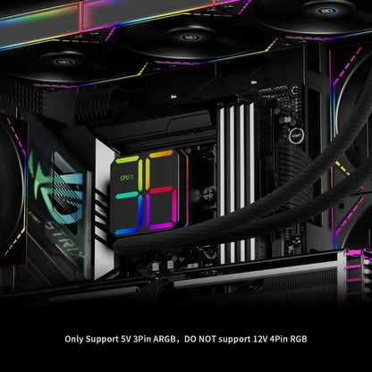 Thermalright Magic QUBE 360 ARGB White & Black 360mm AIO Liquid CPU Cooler | Digital ARGB Screen | Wireless Splice 3-Fan Design